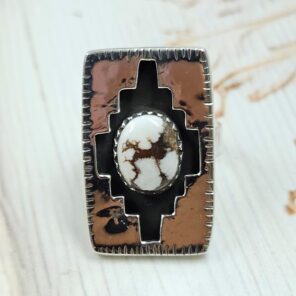 Wild Horse Jasper 925 Sterling Silver Shadow Box Ring (RS3-83)