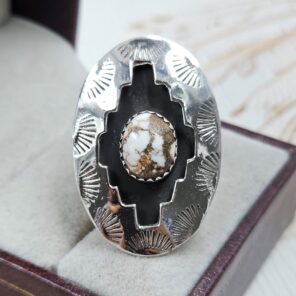 Wild Horse Jasper 925 Sterling Silver Shadow Box Ring (RS3-89)