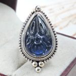 Labradorite Carving Size US 8 925 Silver Ring (REXT54-107)