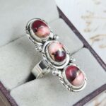 Red Rose Dahlia Turquoise 925 Sterling Silver Ring (REXT86-145)
