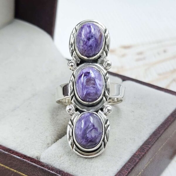 Charoite 925 Sterling Silver Ring (REXT86-144)