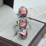 Pink Dahlia Turquoise 925 Sterling Silver Ring (REXT86-143)