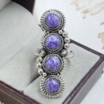 Charoite 925 Sterling Silver Ring (REXT86-152)