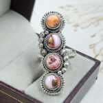 Pink Dahlia Turquoise 925 Sterling Silver Ring (REXT86-150)