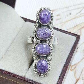 Charoite 925 Sterling Silver Ring (REXT87-111)