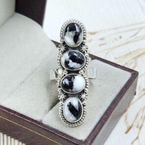 White Buffalo Turquoise 925 Sterling Silver Ring (REXT87-112)