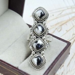 White Buffalo Turquoise 925 Sterling Silver Ring (REXT79-110)