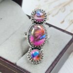 Pink Dahlia Turquoise 925 Sterling Silver Ring (REXT79-131)