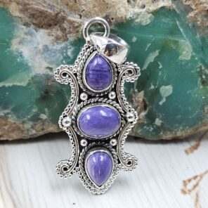 Charoite 925 Sterling Silver Pendant (REXT87-120)