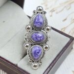 Charoite 925 Sterling Silver Ring (REXT86-162)