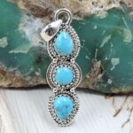 Kingman Turquoise 925 Sterling Silver Pendant (REXT79-121)