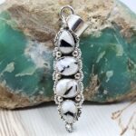 White Buffalo Turquoise 925 Sterling Silver Pendant (REXT86-135)