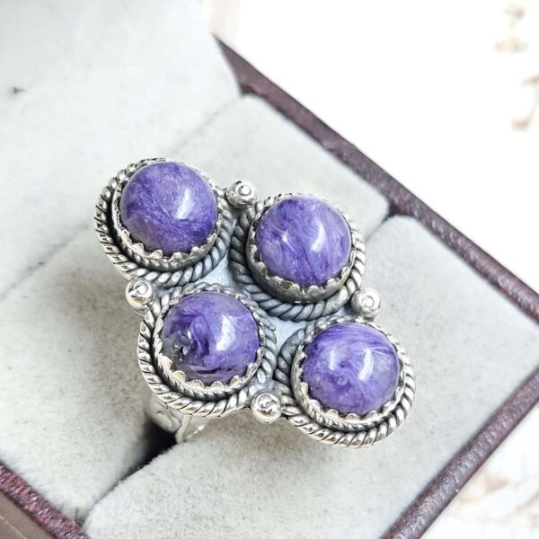 Charoite 925 Sterling Silver Ring (REXT86-104) - Image 2