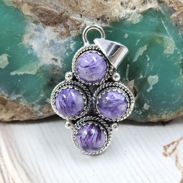 Charoite 925 Sterling Silver Pendant (REXT86-111)