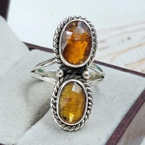 Orange Kyanite Size US 12 925 Sterling Silver Ring (RS102-77)