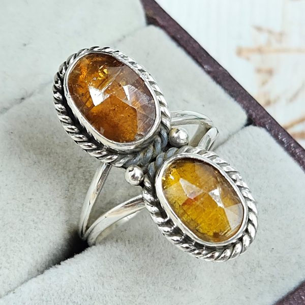 Orange Kyanite Size US 12 925 Sterling Silver Ring (RS102-77) - Image 2