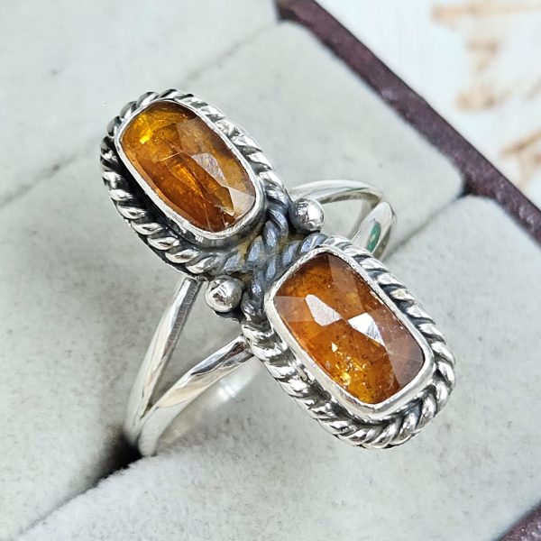 Orange Kyanite Size US 12 925 Sterling Silver Ring (RS102-76) - Image 2