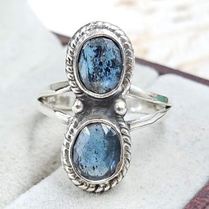 Teal Kyanite Size US 8 925 Sterling Silver Ring (RS102-88)