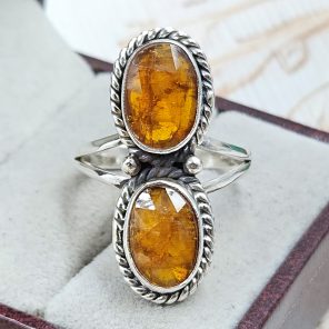 Orange Kyanite Size US 10 925 Sterling Silver Ring (RS102-81)