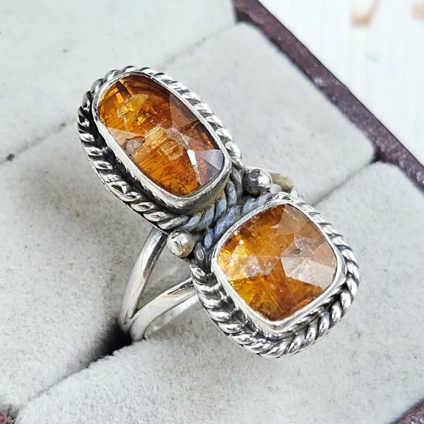 Orange Kyanite Size US 7 925 Sterling Silver Ring (RS102-84) - Image 2