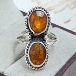 Orange Kyanite Size US 8 925 Sterling Silver Ring (RS102-86)
