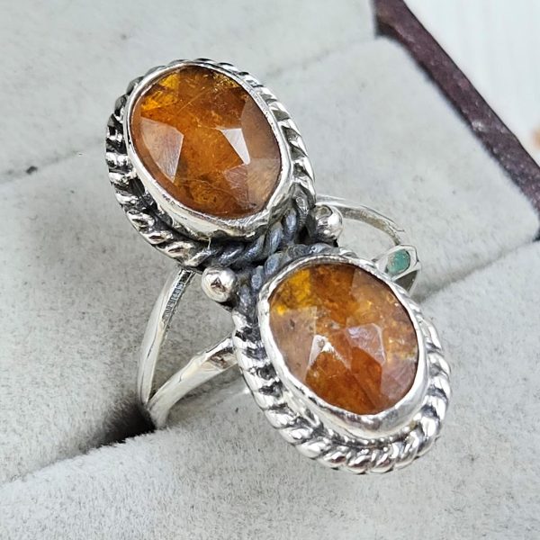Orange Kyanite Size US 8 925 Sterling Silver Ring (RS102-86) - Image 2