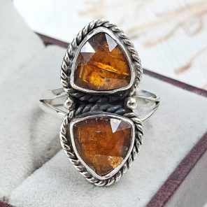 Orange Kyanite Size US 10 925 Sterling Silver Ring (RS102-87)