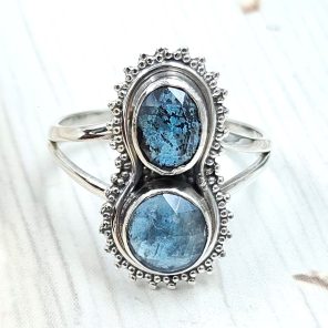 Teal Kyanite Size US 10 925 Sterling Silver Ring (RS102-90)