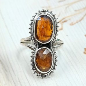 Orange Kyanite Size US 8 925 Sterling Silver Ring (RS102-99)