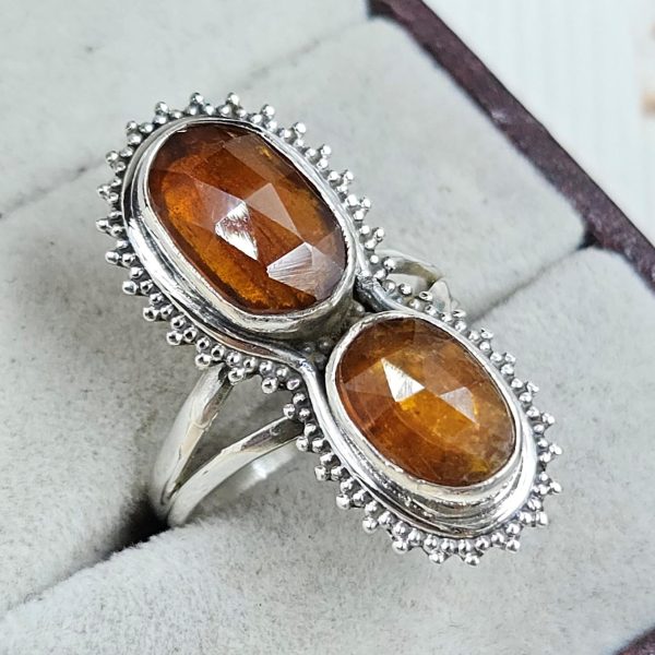 Orange Kyanite Size US 8 925 Sterling Silver Ring (RS102-99) - Image 2