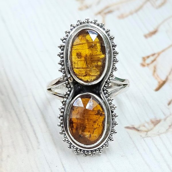 Orange Kyanite Size US 7 925 Sterling Silver Ring (RS102-100)