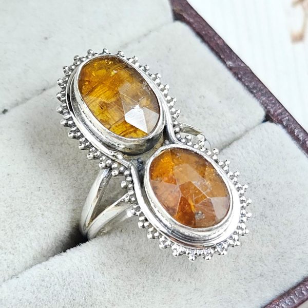 Orange Kyanite Size US 7 925 Sterling Silver Ring (RS102-100) - Image 2