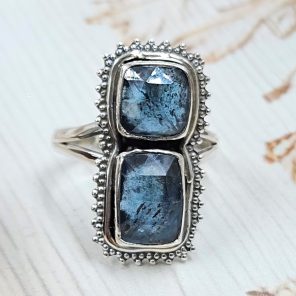 Teal Kyanite Size US 8 925 Sterling Silver Ring (RS102-94)