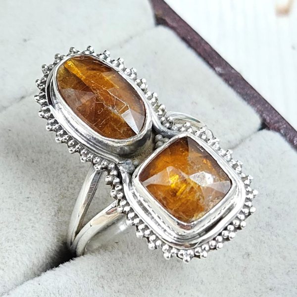 Orange Kyanite Size US 9 925 Sterling Silver Ring (RS102-102) - Image 2