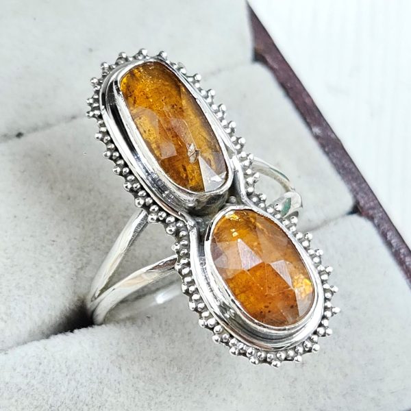 Orange Kyanite Size US 11 925 Sterling Silver Ring (RS102-103) - Image 2