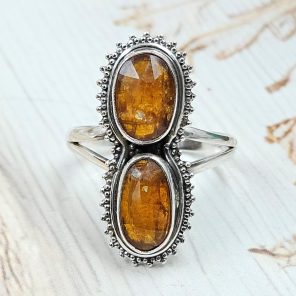 Orange Kyanite Size US 12 925 Sterling Silver Ring (RS102-104)