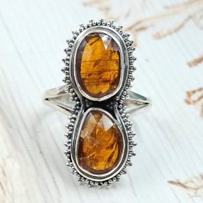 Orange Kyanite Size US 9 925 Sterling Silver Ring (RS102-105)