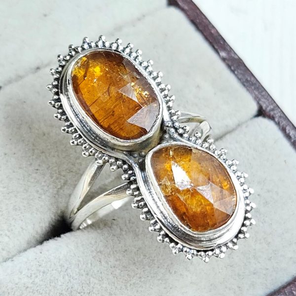 Orange Kyanite Size US 9 925 Sterling Silver Ring (RS102-105) - Image 2