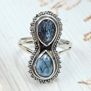 Teal Kyanite Size US 8 925 Sterling Silver Ring (RS102-95)