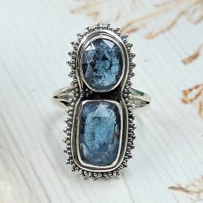 Teal Kyanite Size US 8 925 Sterling Silver Ring (RS102-96)