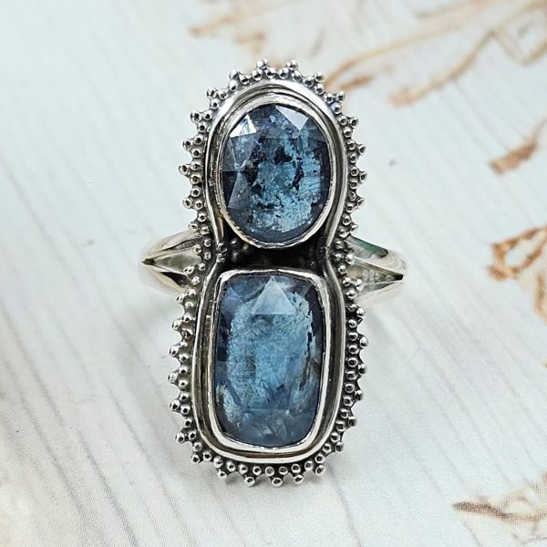 Teal Kyanite Size US 8 925 Sterling Silver Ring (RS102-96)