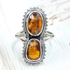 Orange Kyanite Size US 10 925 Sterling Silver Ring (RS102-106)