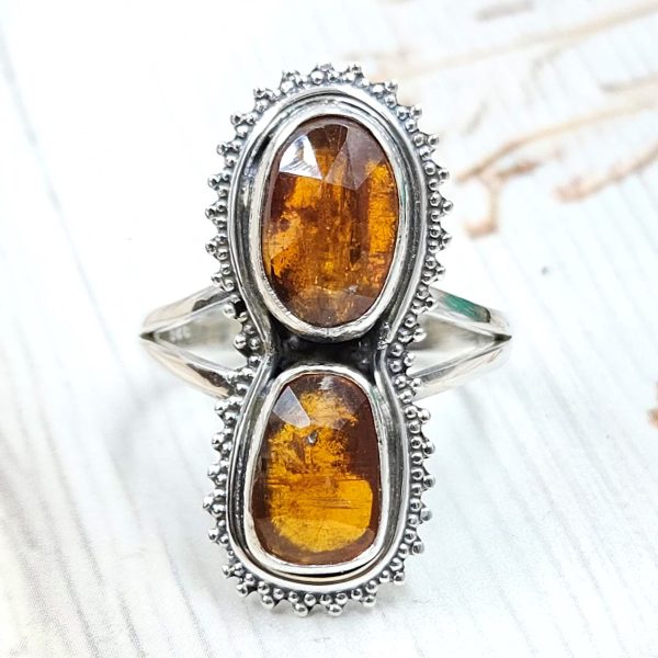Orange Kyanite Size US 10 925 Sterling Silver Ring (RS102-106)