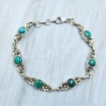 Chrysocolla 7.5" 925 Sterling Silver Bracelet (REXT65-53)