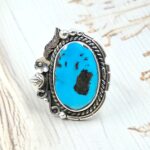 Kingman Turquoise 925 Sterling Silver Ring (REXT76-242)