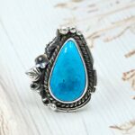 Kingman Turquoise Size US 7 925 Sterling Silver Ring (REXT76-247)