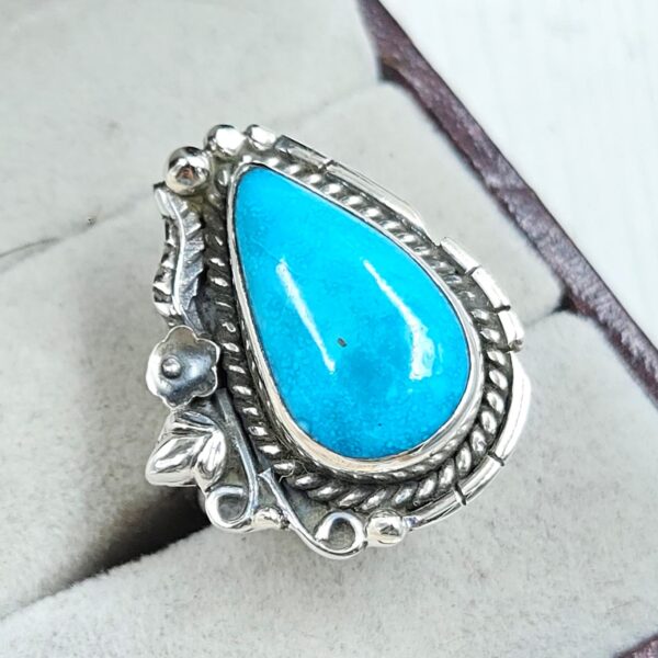 Kingman Turquoise Size US 7 925 Sterling Silver Ring (REXT76-247) - Image 2