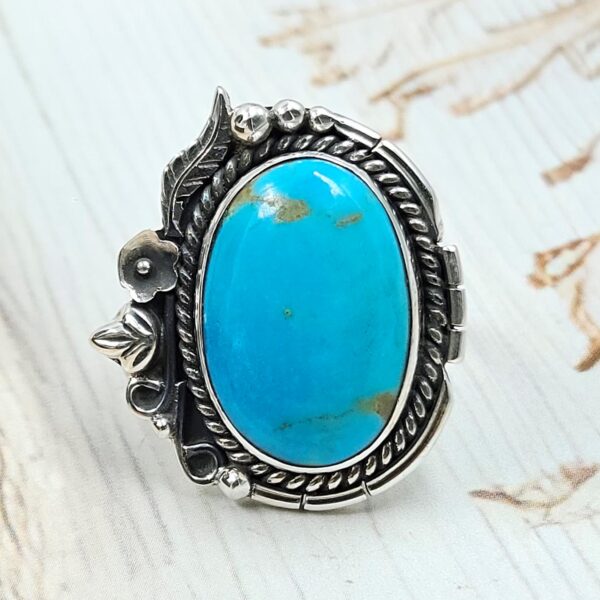 Kingman Turquoise Size US 9 925 Sterling Silver Ring (REXT76-248)