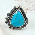 Kingman Turquoise Size US 7 925 Sterling Silver Ring (REXT76-250)