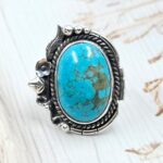 Kingman Turquoise 925 Sterling Silver Ring (REXT76-254)